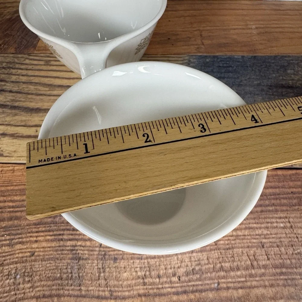 Vintage Corelle White Woodland Brown Sugar Bowl & Hook Handle Creamer Set‎
